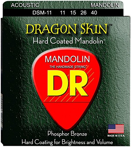 DR Strings Dragon Skin Clear Coated Mandolin Strings (11-15-26-40)