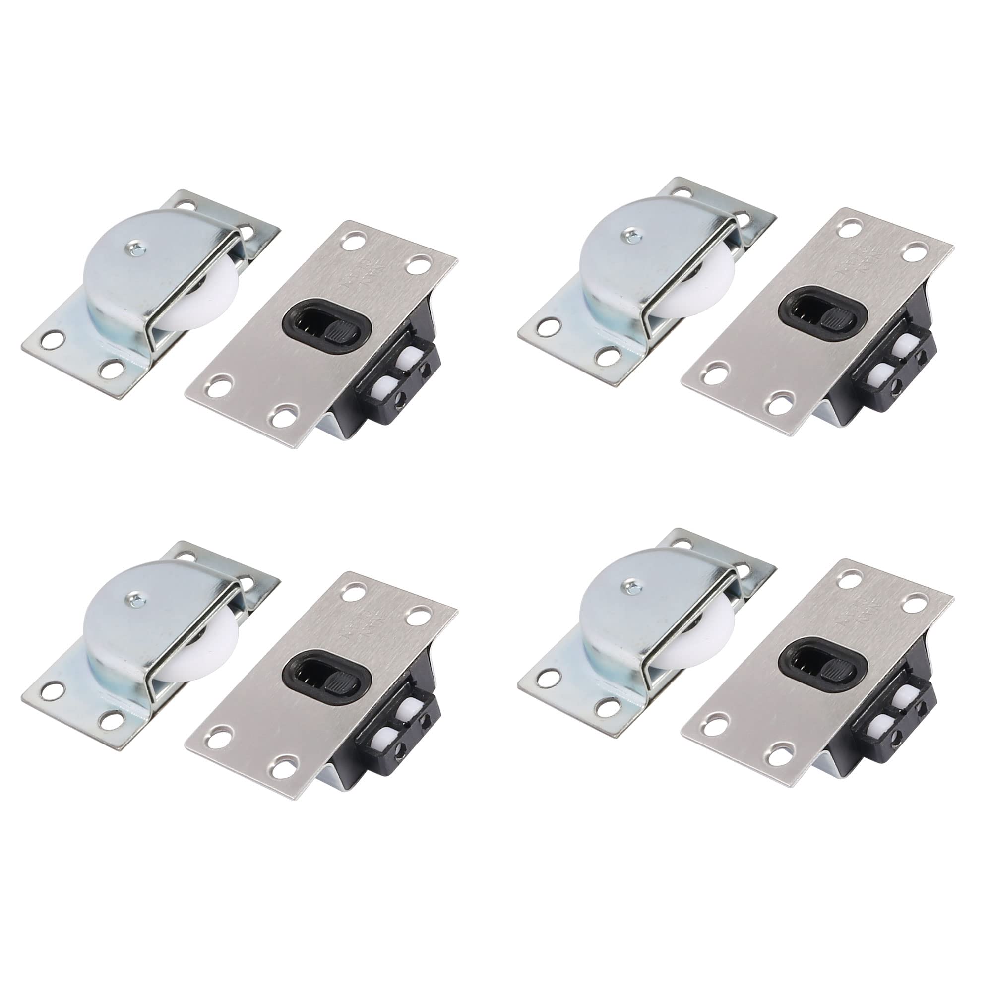 Sourcingmap 23mm Dia Wheel Furniture Stainless Steel Sliding Door Roller 4 Sets
