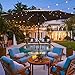 COBANA 9 Ft Patio Umbrella Solar Powered 32 LED Lighted Aluminum Tilting Outdoor Table Umbrella with Tilt and Crank, Coffee