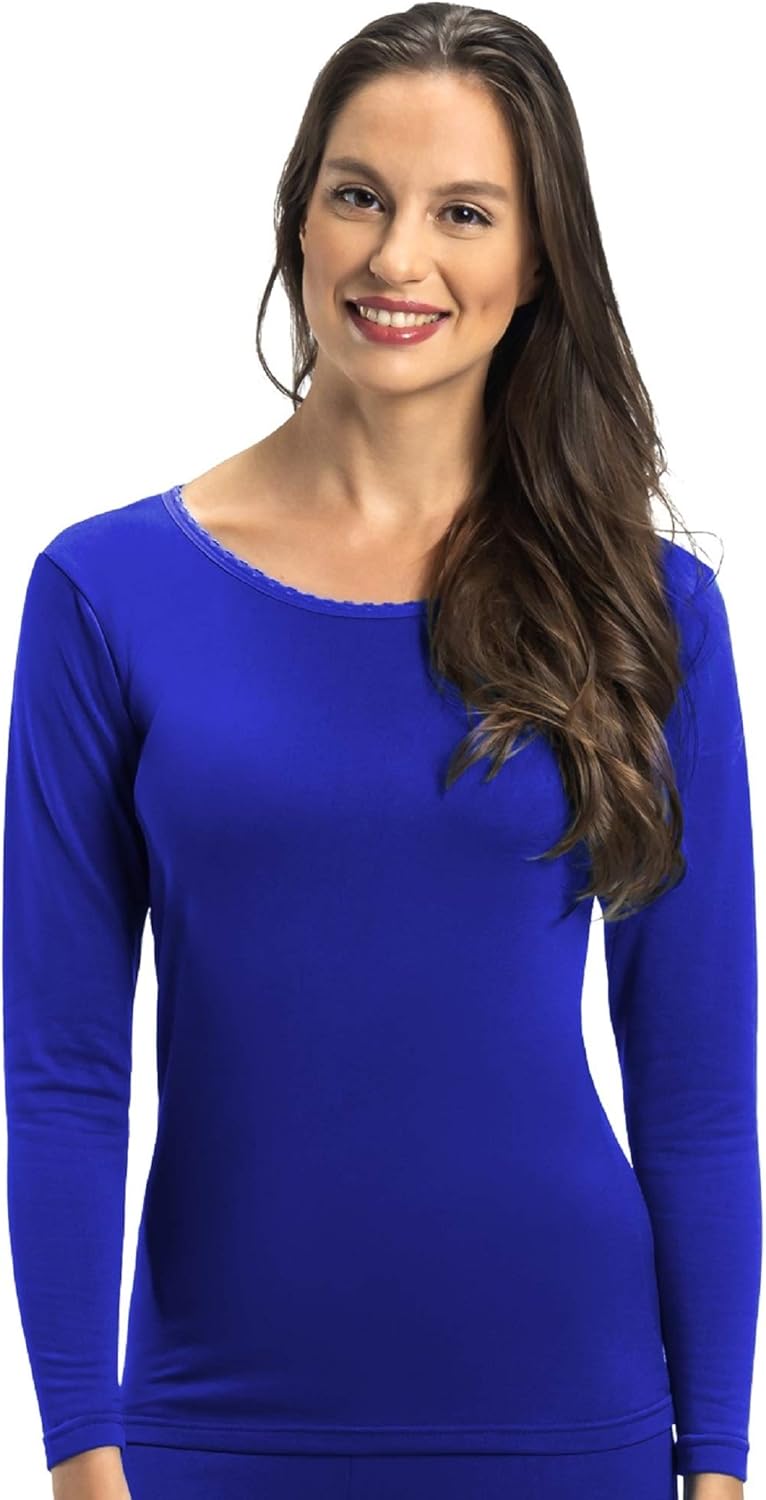 Rocky Women's Fleece Lined Thermal Long Sleeve Top Crewneck Underwear Baselayer T-Shirt at  Women’s Clothing store