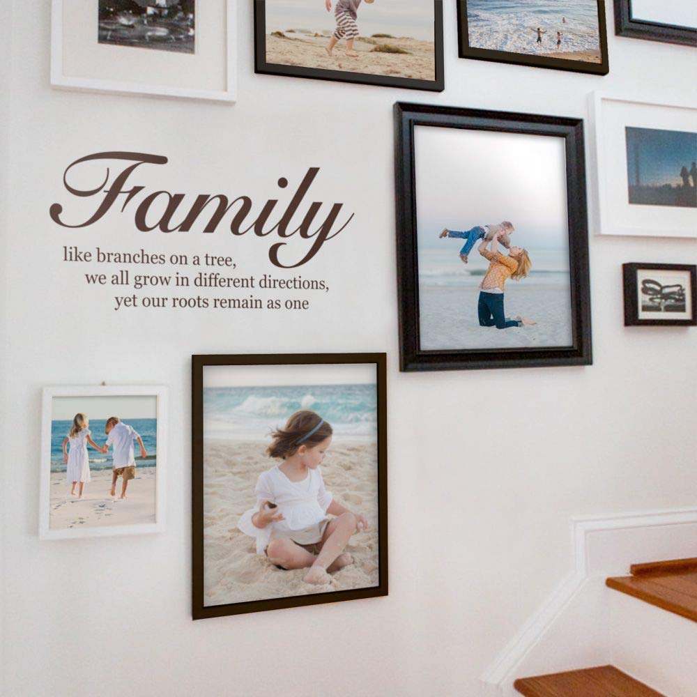 Family Like Branches On A Tree - Quote Lettering Decal Wall Decal - Black