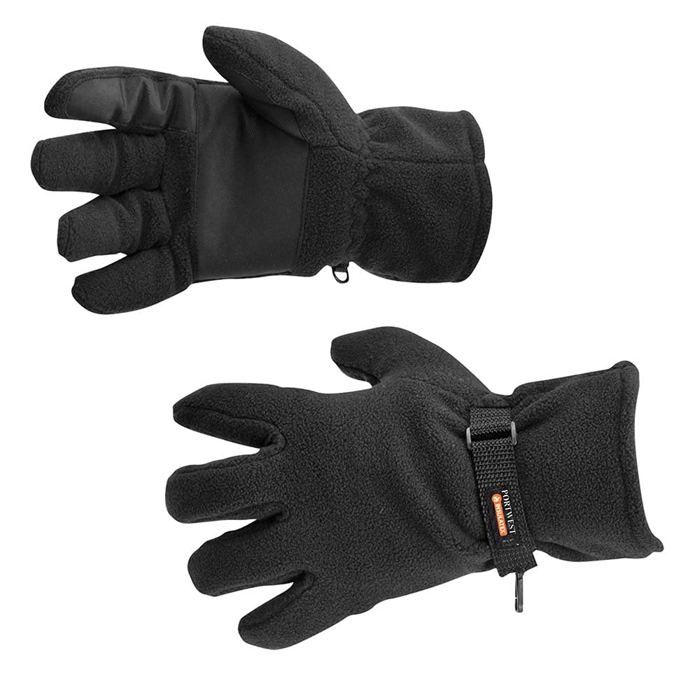 Portwest Fleece Glove Insulatex Lined, Size: One Size, Colour: Black, GL12BKR