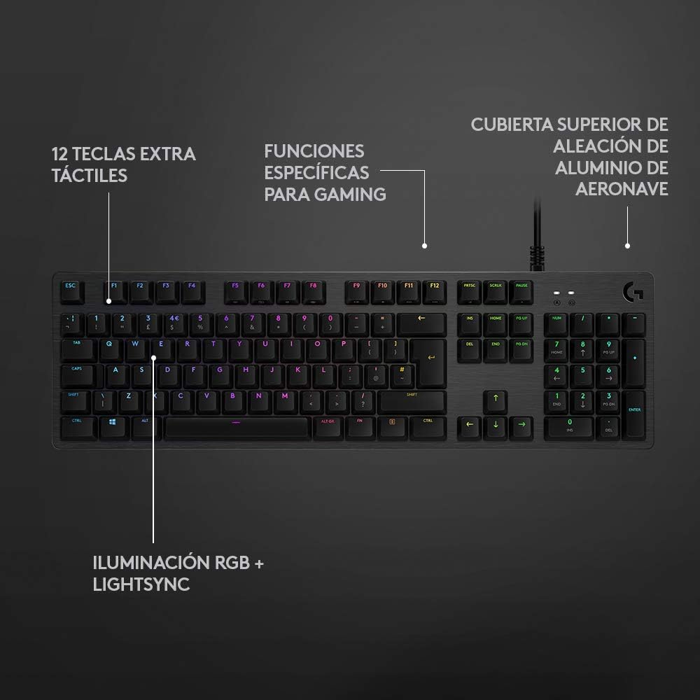 Teclado mecánico RGB Logitech G512 por 79,99€