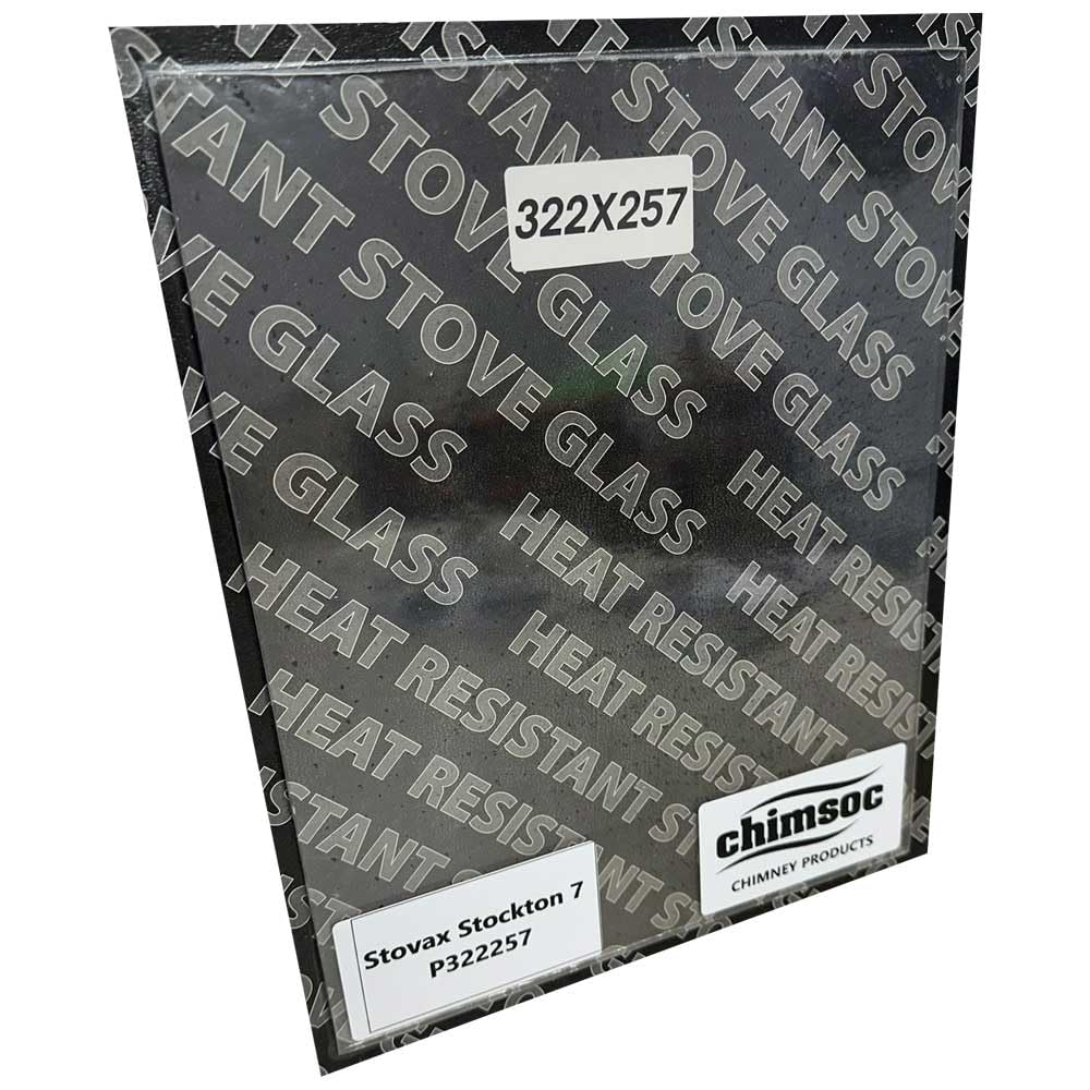 Chimsoc Replacement Stove Glass - Stovax Stockton 7 / Milner Inset (322mm x 257mm Rectangular)