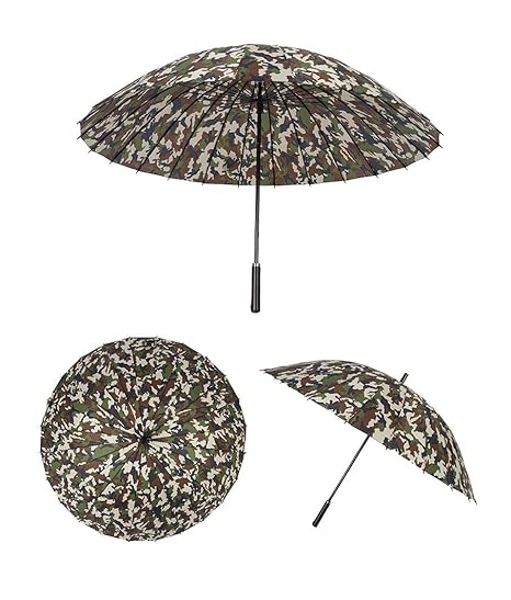 Men's and Women's Windproof Double Layer Repel Strong Golf Compact Portable Military Umbrella (685 mm)