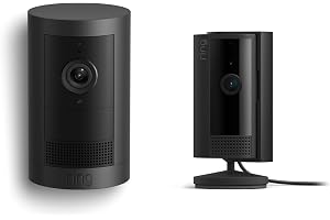 Ring Outdoor Cam Plus, Battery, Black with Ring Indoor Cam (2nd Gen), Black