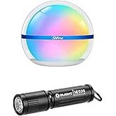 OLIGHT Sphere Smart Night Light, 75 lumens Stepless Dimming Table Lamp Bundle with 90 Lumens i3E EOS PMMA TIR Lens AAA Flashlight