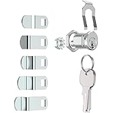 Mailbox Lock with Keys Replacement S4573, 1 Pack | Universal Multipurpose Letterbox Lock with Cams, 5 Pin National Keyway, Counter-Clockwise 90 Degree Rotation, Nickel Finish