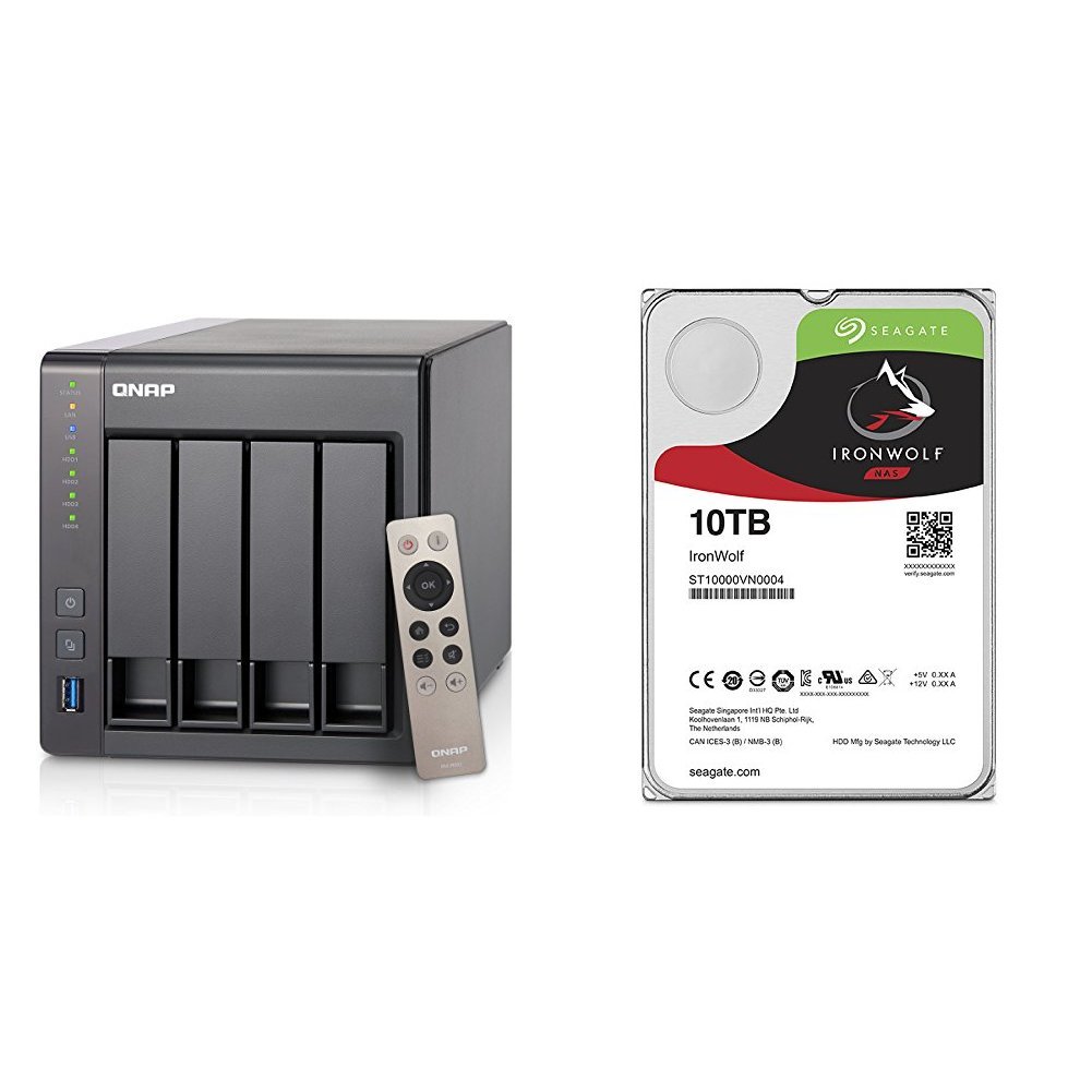 Amazon.com: QNAP TS-451+ (8GB RAM version) 4-Bay Next Gen Personal Cloud  NAS + 4 Seagate 10TB IronWolf NAS Internal Drives (ST10000VN0004) Bundle:  Computers ...