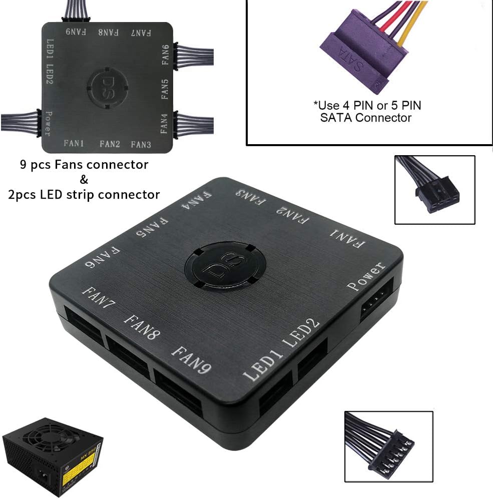 DS Rainbow RGB Fan LED Sync Controller only for DS Fans (with 21key RF ...