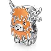 Cujiesp Highland Cow Charms 925 Sterling Silver Animal Charms Bracelets Jewelry Gift Decor Accessories Stuff Beads for Women