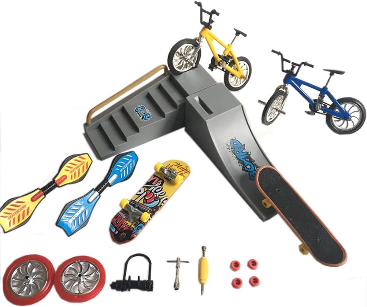 eLUUGIE 16 in 1 DIY Kit Fingerboards Mini Skateboard/Finger Bike/Ramp
