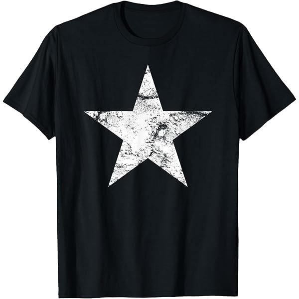Amazon.com: Black Star Five Pointed Star T-Shirt : Clothing, Shoes
