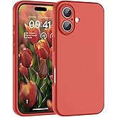 SUPFINE Designed for iPhone 16 Case,Premium Liquid Silicone with [Soft Anti-Scratch Microfiber Lining][Upgraded Camera Protection] Slim Shockproof Protective Phone Case for Men Women Girls,Red