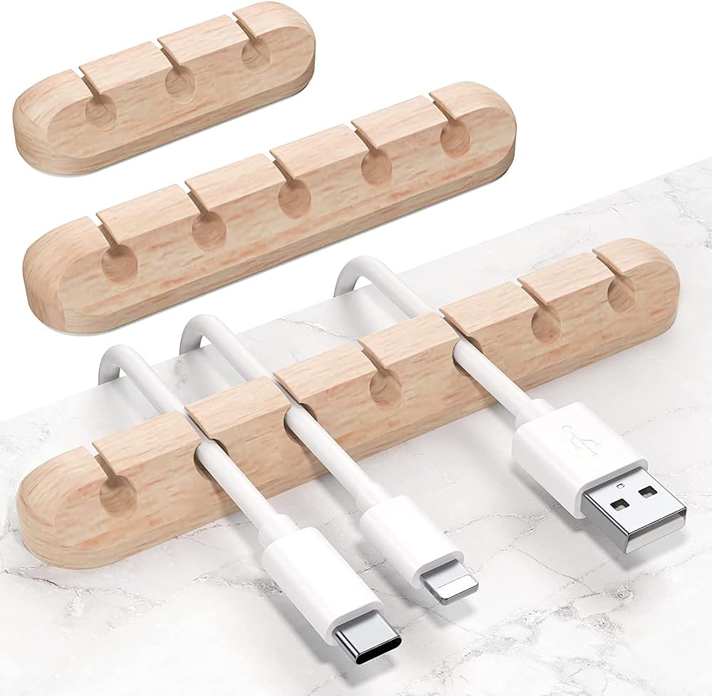 SOULWIT Cable Holder Clips 3-Pack Adhesive Organizer for USB Mouse Cables