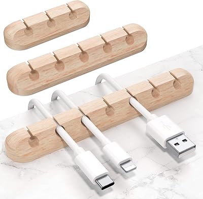 SOULWIT Cable Holder Clips 3-Pack Adhesive Organizer for USB Mouse Cables