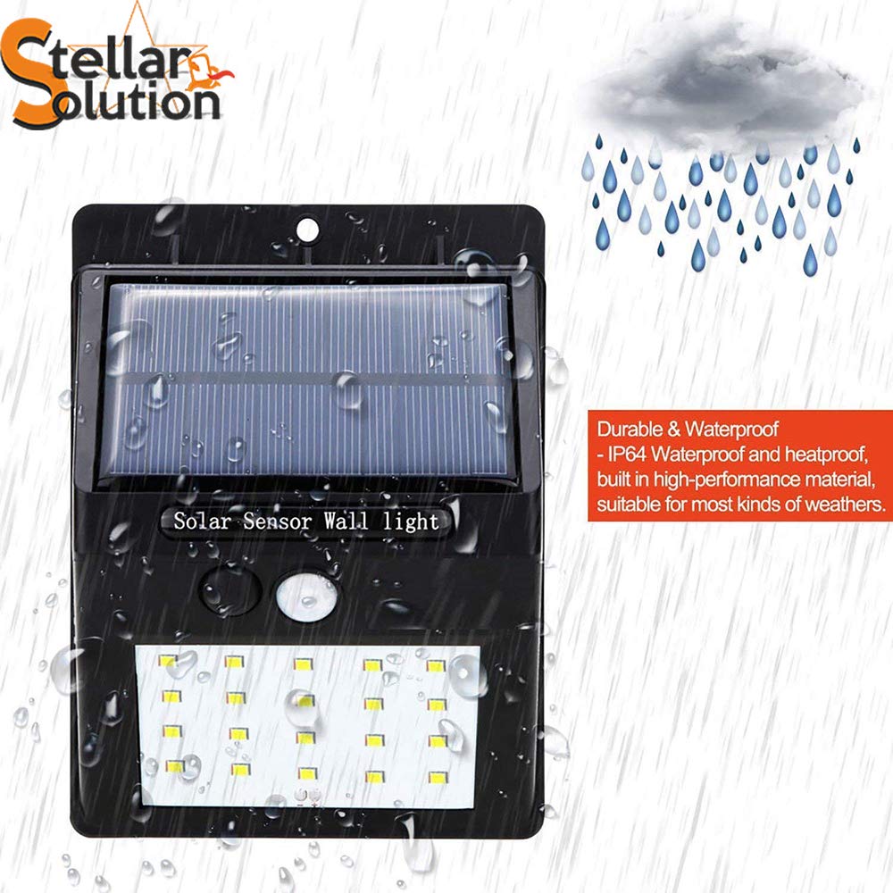 Stellar Solution Waterproof Wireless Motion Sensor Solar 20 LED Night Light for Outdoor Security, Spotlight for Garden (Size:- 3.75 x 2.85 x 1.9)