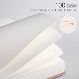 EMSHOI A5 Notebook Lined Journal 320 Pages 100gsm Pink Vegan Leather view 3