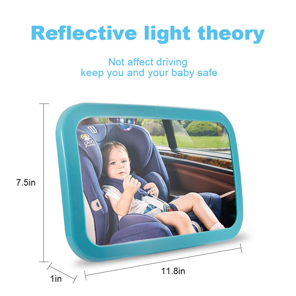 QUEES Baby Car Mirror Shatterproof Wide Clear View Baby Mirror for Back Seat Carseat Mirrors Rear Facing for Infant Safety