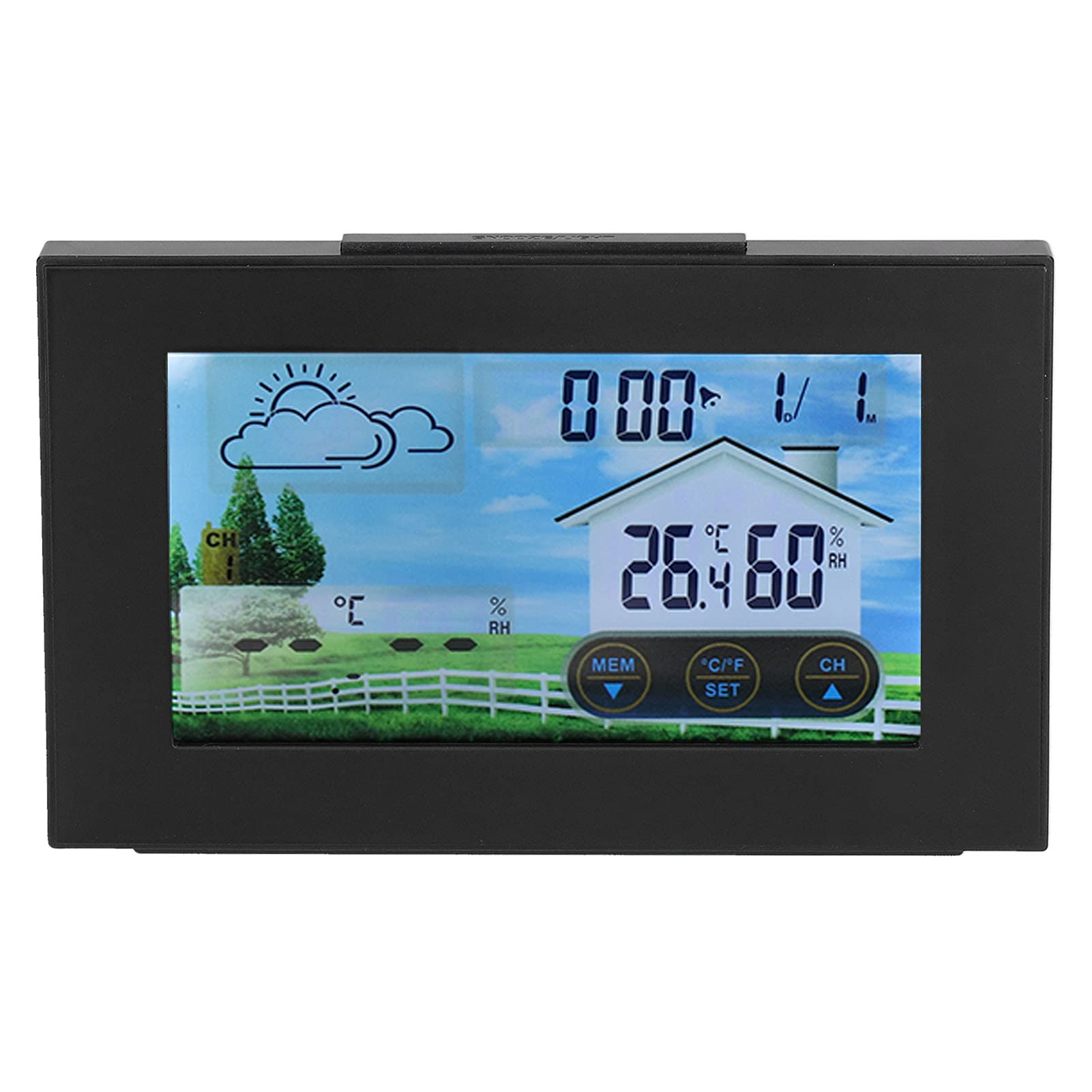 Weather Clock with Color Touch Screen Backlight Indoor Outdoor Thermometer Hygrometer Weather Forecast