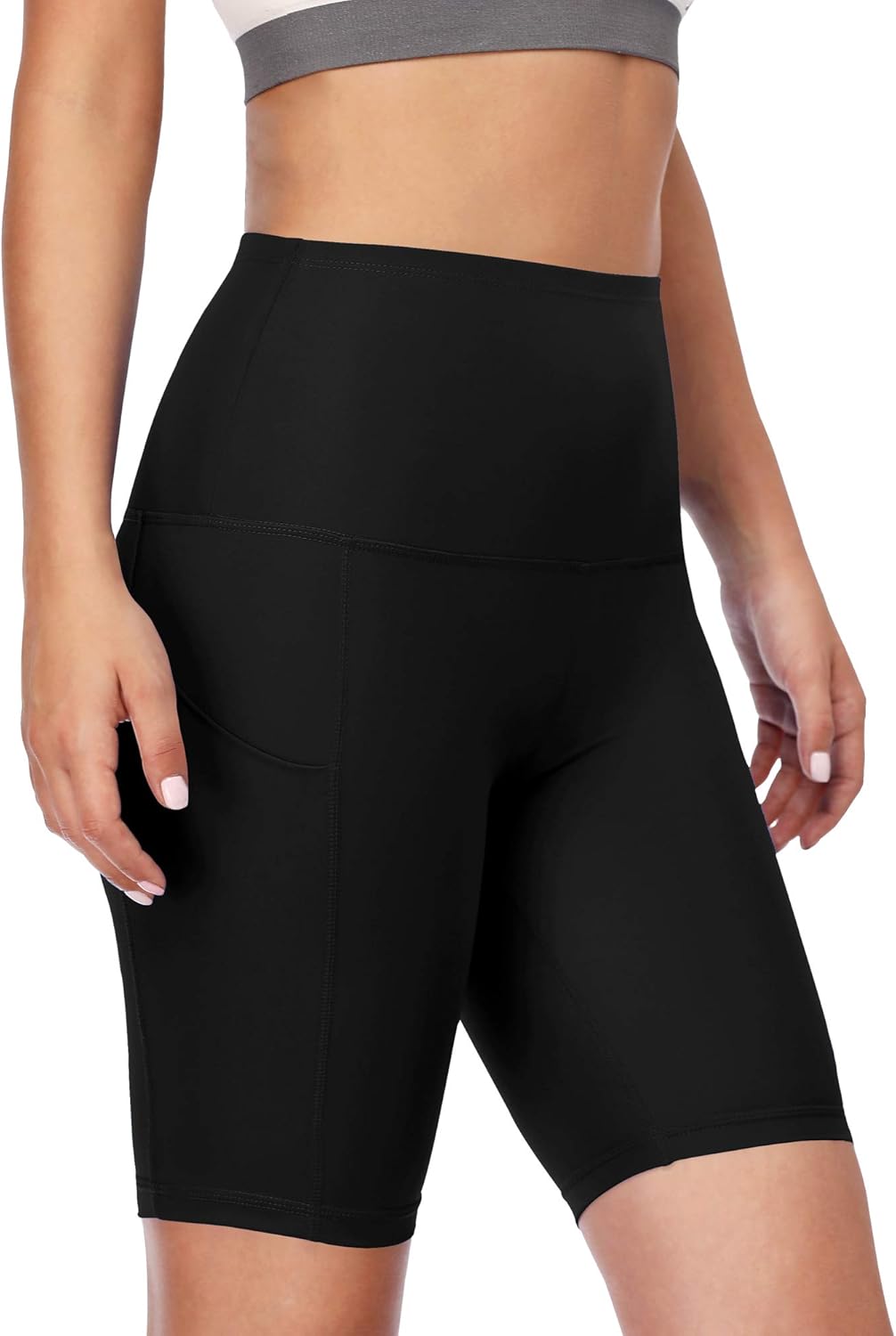 Cadmus Women's High Waist Workout Yoga Shorts Two Side Pocket: Clothing