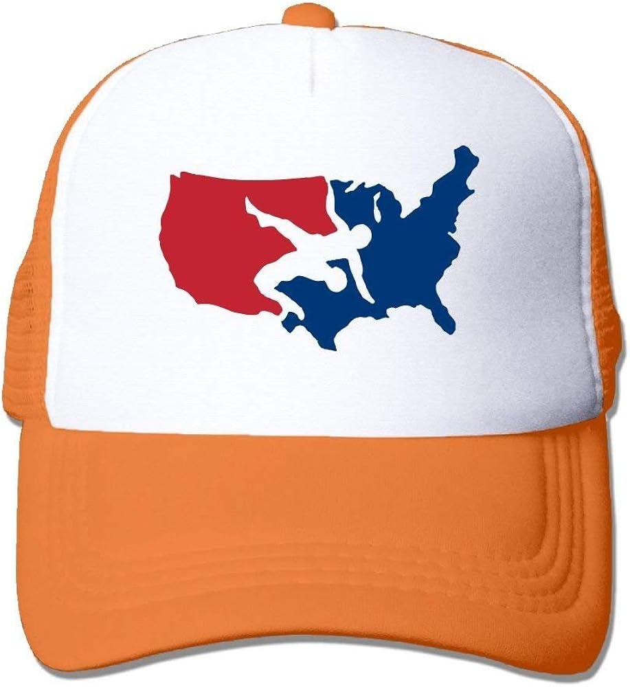 nobrand USA Wrestling Logo Fitted Baseball Caps for Teen