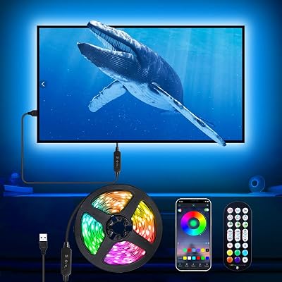 Daymeet TV LED Backlight 5M RGB USB Light Strip for 55-85 inch TV with Remote