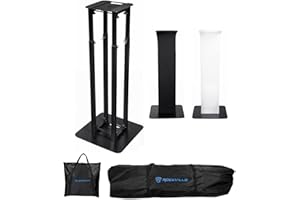 Rockville Totem Moving Head Light Stand+Black+White Scrims+Carry Bags, (RTP32B)