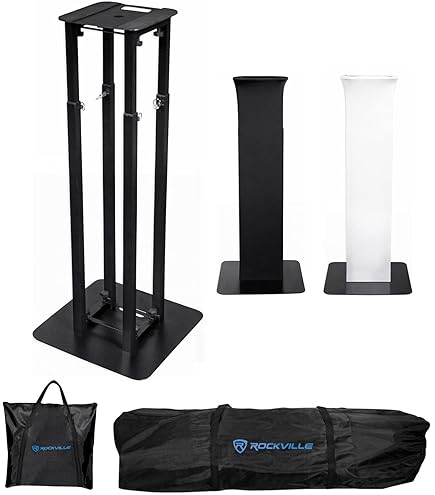 Amazon.com: Rockville RTP82B 8 ft Adjustable Black Totem Moving