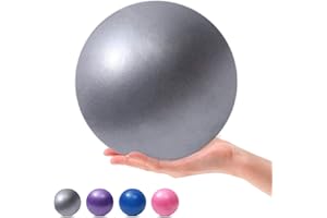 MOMPLUS 9 Inch Exercise Pilates Mini Yoga Balls Barre for Home Stability Squishy Training Physical Therapy Improves Balance with Inflatable Straw