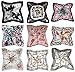 ETSYG 32'' Silk Scarf Women's Fashion Pattern Large Square Satin Headscarf Headdress