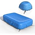 Reinmoson Inflatable Pool Cover Rectangular Fits Pool Under 130" L x 84" W, 20s Easy Set by 1 Person Built-in Elastic & Integrated Cord 10' x 7' Rectangle Pool Cover Above Ground