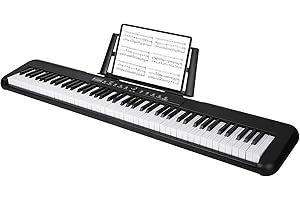 WFHDTX Digital Piano 88 Key Full Size Semi Weighted Electronic Keyboard Piano with Music Stand,Power Supply,Bluetooth,MIDI,for Beginner Professional at Home/Stage-A1