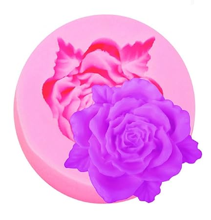 Inception Pro Infinite Silikonform für den handwerklichen Gebrauch Einer Rose mit Blättern - auch für Seife geeignet