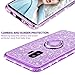 Maxdara Galaxy S9 Case, Galaxy S9 Glitter Sparkle Cute Women Girls Case Bling Shiny Diamond Rhinestone Ring Holder Stand Kickstand TPU Bumper Case Cover for Samsung Galaxy S9 5.8 inches (Purple)