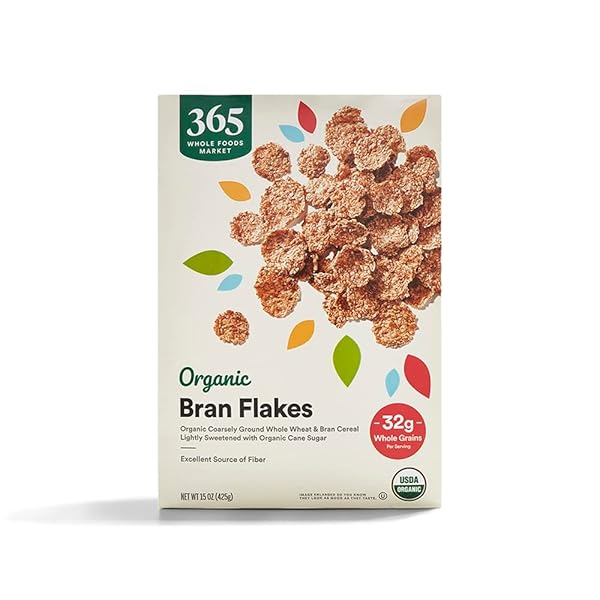 365 BY WHOLE FOODS MARKET, ORGANIC BRAN FLAKES CEREAL, 15 OUNCE