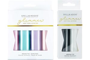 GRRL FRIDAY Glimmer Foil - Satin Pastels Variety and Opaque Black & White Pack - 6 Rolls of hot foil