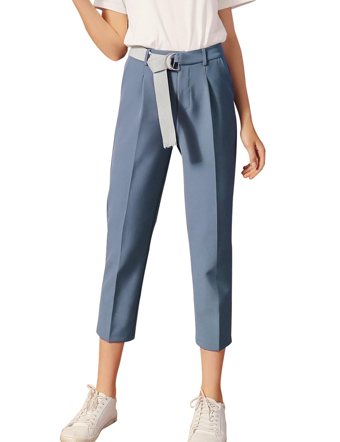 Buy MG & Fashion Women's Casual Ankle Pants Loose Fit Flare Trousers