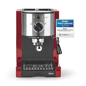 BEEM 02051 Espresso Perfect (Verbesserte Version 2019!) | Espressomaschine für Pulver & Pads (1350 Watt, 15 bar) | Espresso, 