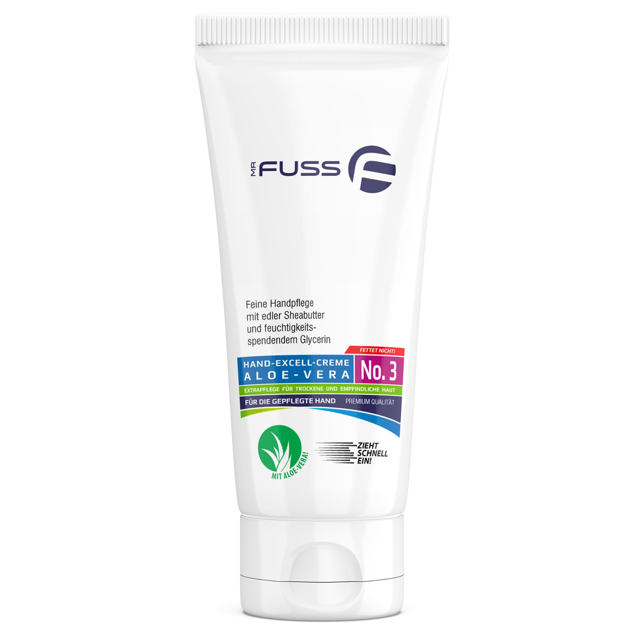 Mr. Fuss® Hand Cream Men And Women For dry hands - Hand Excell Fluid Finissimo No. 3 In pump dispenser With jojoba oil, glycerine and vitamin E - 200ml