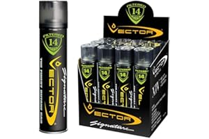 Vector 14x Filtered Premium Refined Fuel Butane Gas Refill (320mL) by Vector KGM - 12 Cans
