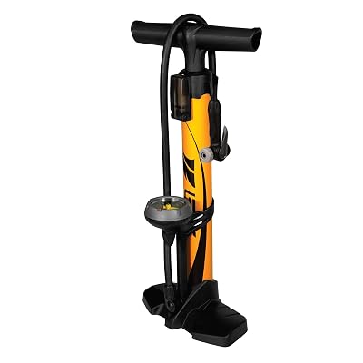 BV Bike Pump out of durable Steel - Bicycle pump 160 PSI high Pressure, Bike Tire Pump 17/24 inch Smart Valve Head, Schrader bike pump with gauge, Automatically Reversible Presta & Schrader, ball pump