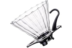 DOITOOL High Borosilicate Glass Coffee Funnel Large Coffee Dripper with Cloud Filter for Home Brewing