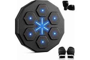 Gmdm Music Boxing Machine, Ideal Gifts for Adults, Teens, Kids, Wall Mounted Electronic Bluetooth Punching Target with Boxing Gloves, Fun Boxing Games for Home
