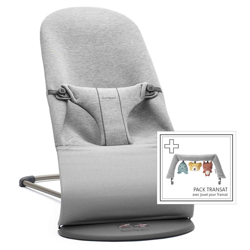BabyBjörn Bouncer Bliss with Toy , 3D jersey, Light grey, with Toy Soft friends
