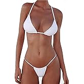 XUNYU Thong Bikini Sets for Women - Brazilian Micro String Bikinis Sexy Two Piece Swimsuit Triangle Top Halter Bathing Suits