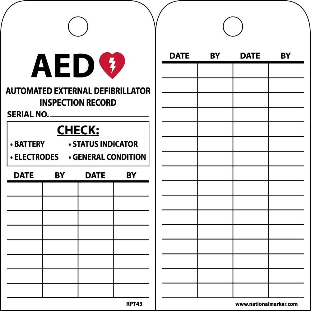 NMC AED Automated External Defibrillator Inspection