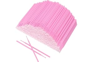 SCOBUTY Akstore 600 PCS Disposable Micro Applicators Brush Eyelash Extension Individual Applicators Mascara Brush for Make up and Clean and Compatible and Personal Care (Pink)