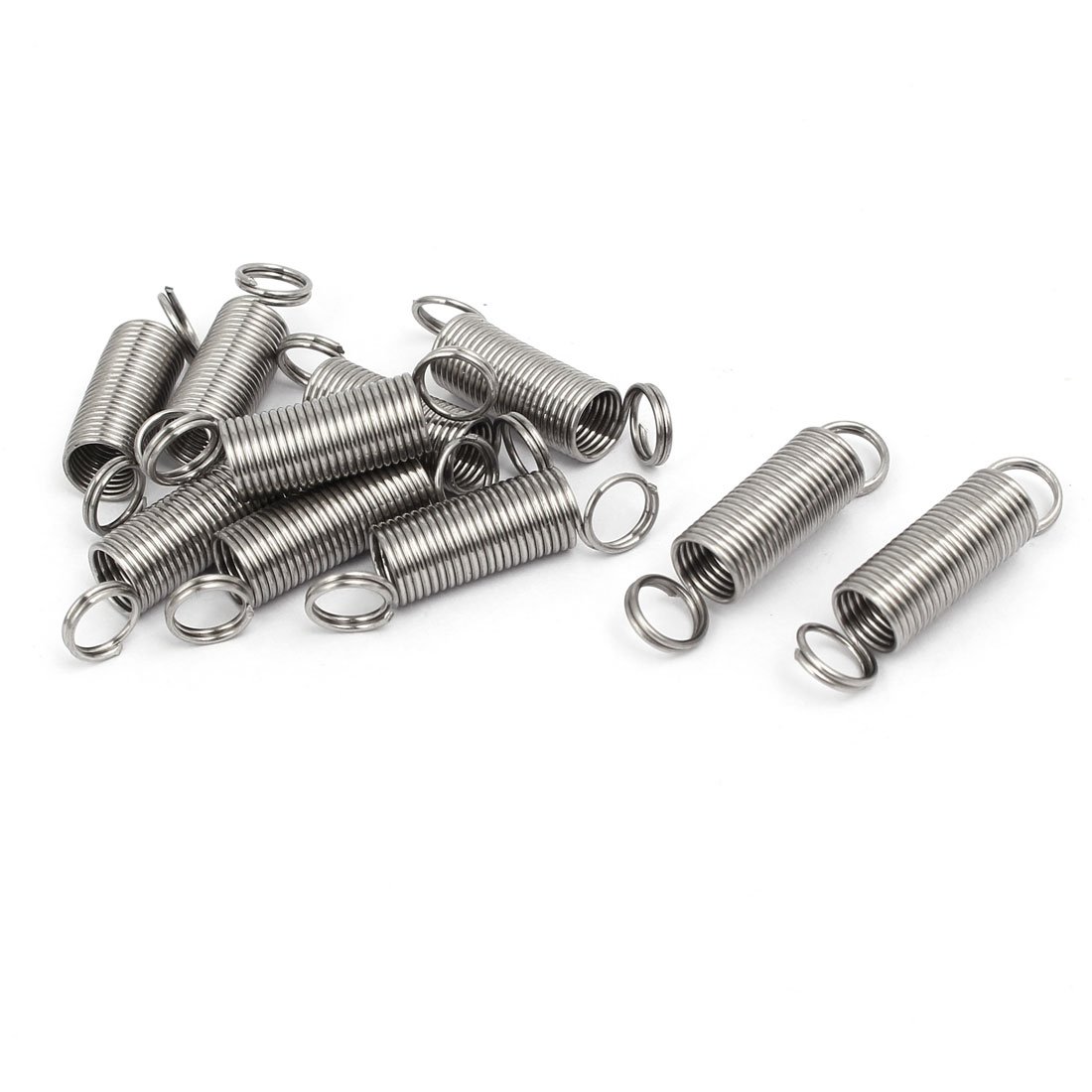 Sourcingmap 0.8mmx8mmx35mm 304 Stainless Steel Tension Springs Silver Tone 10pcs