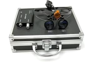 VKWE 3.5X 420 Binocular Loupes Magnifier Glasses Blue LED Head Light